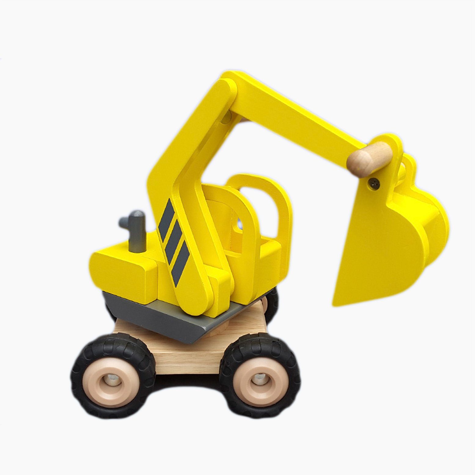 goki Spielzeug-Bagger Holz Bagger Goki, Aus Holz gefertigt.