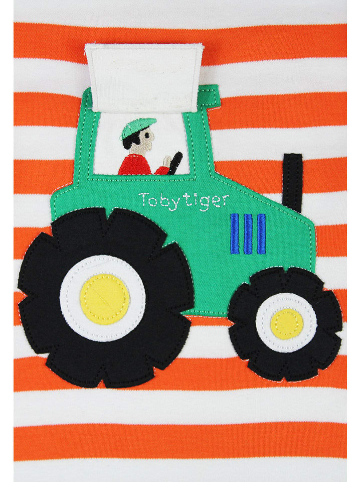 Toby Tiger Longsleeve in Orange/ Weiß/ Grün günstig kaufen