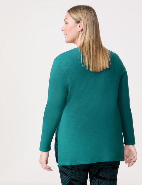 Lange Basic-Strickjacke