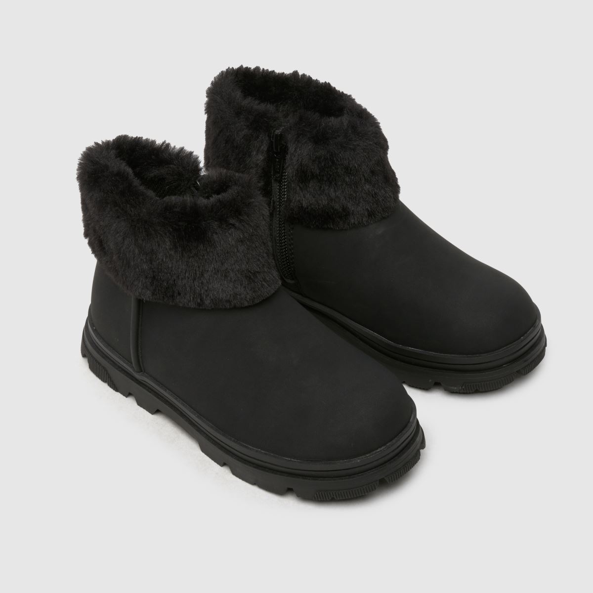 Schuh fekete cseresznye színű szőrös mandzsetta Lány junior csizma