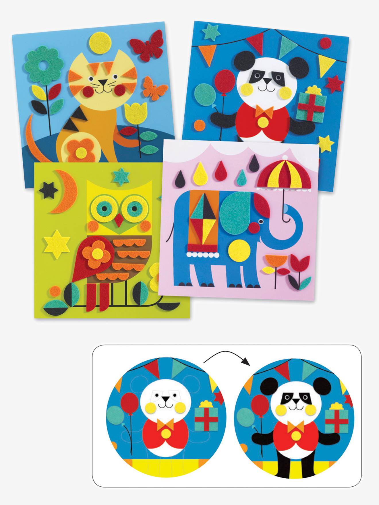 Djeco Filz Collage-Set LIEBLINGSTIERE DJECO - mehrfarbig