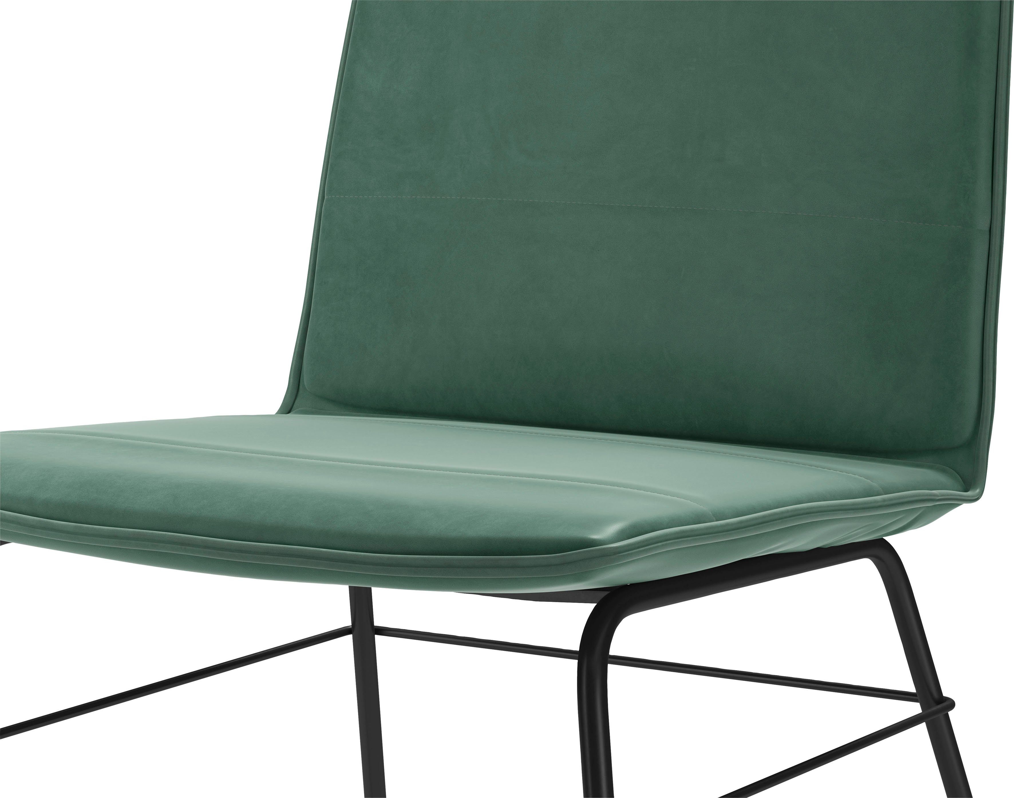 freistil ROLF BENZ Schalenstuhl 118, Stahlrohraußengestell tiefschwarz mit Husse
