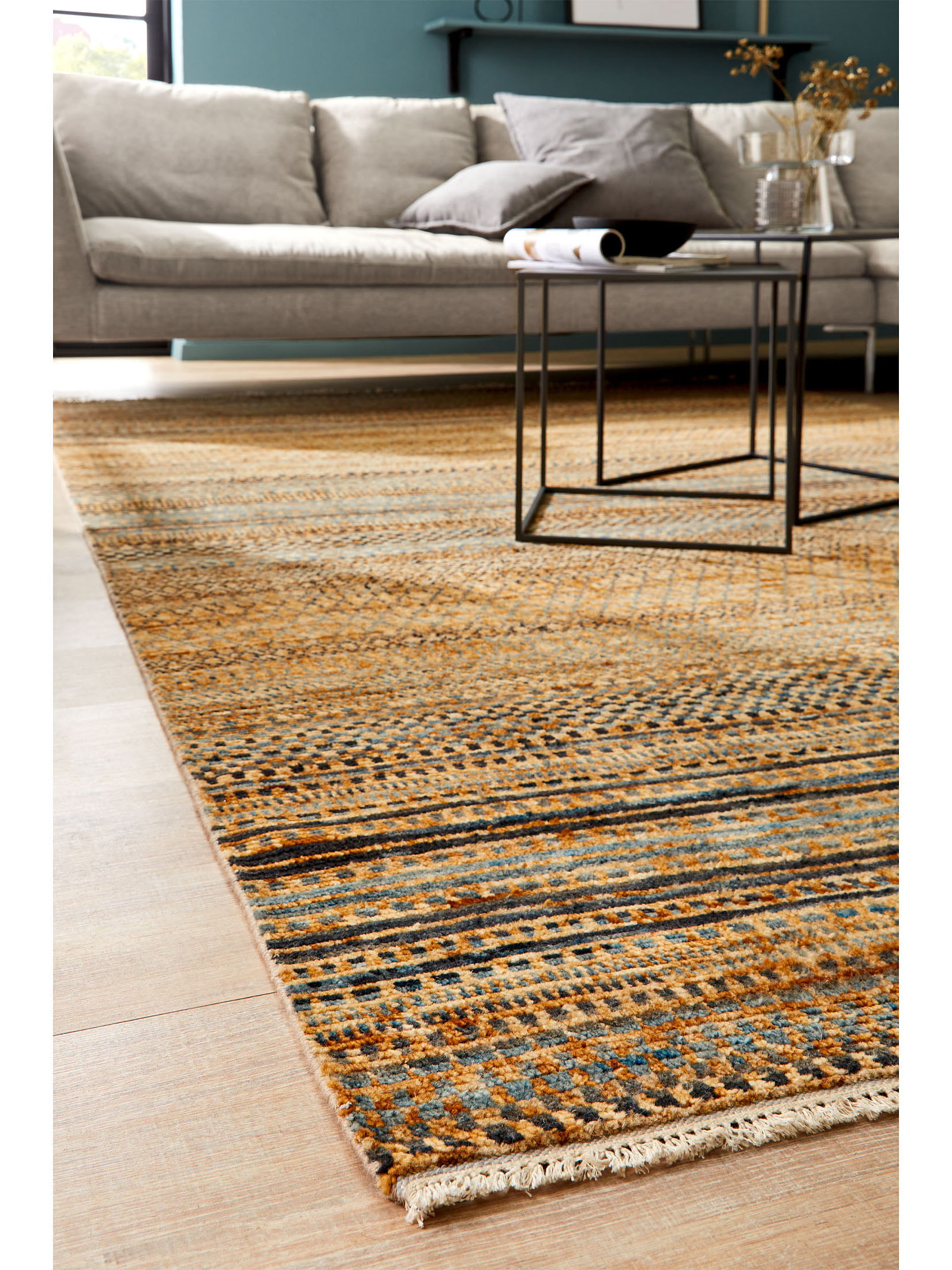Pawari Contemporary-Gabbeh, Blue Stripes