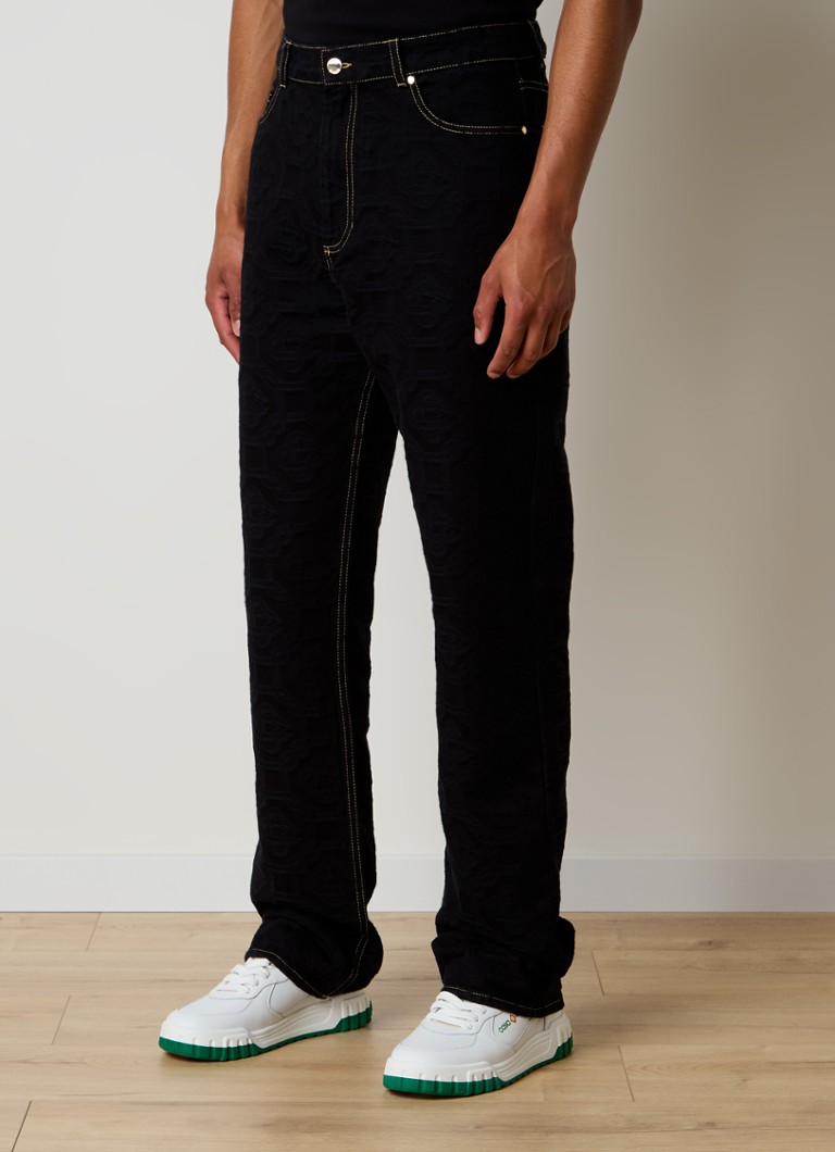 Džíny Casablanca Straight Fit s barevným praním a žakárovým vzorem