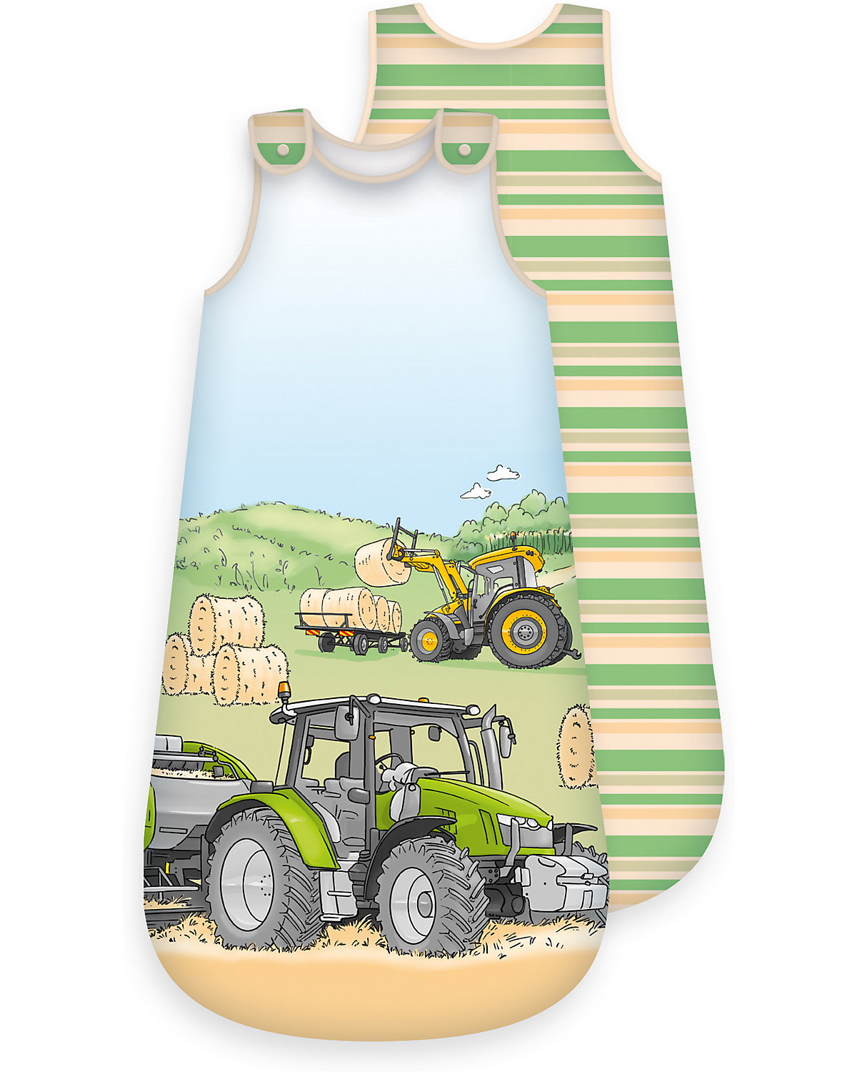 Traktor Baby-Schlafsack 90 cm blau/grün