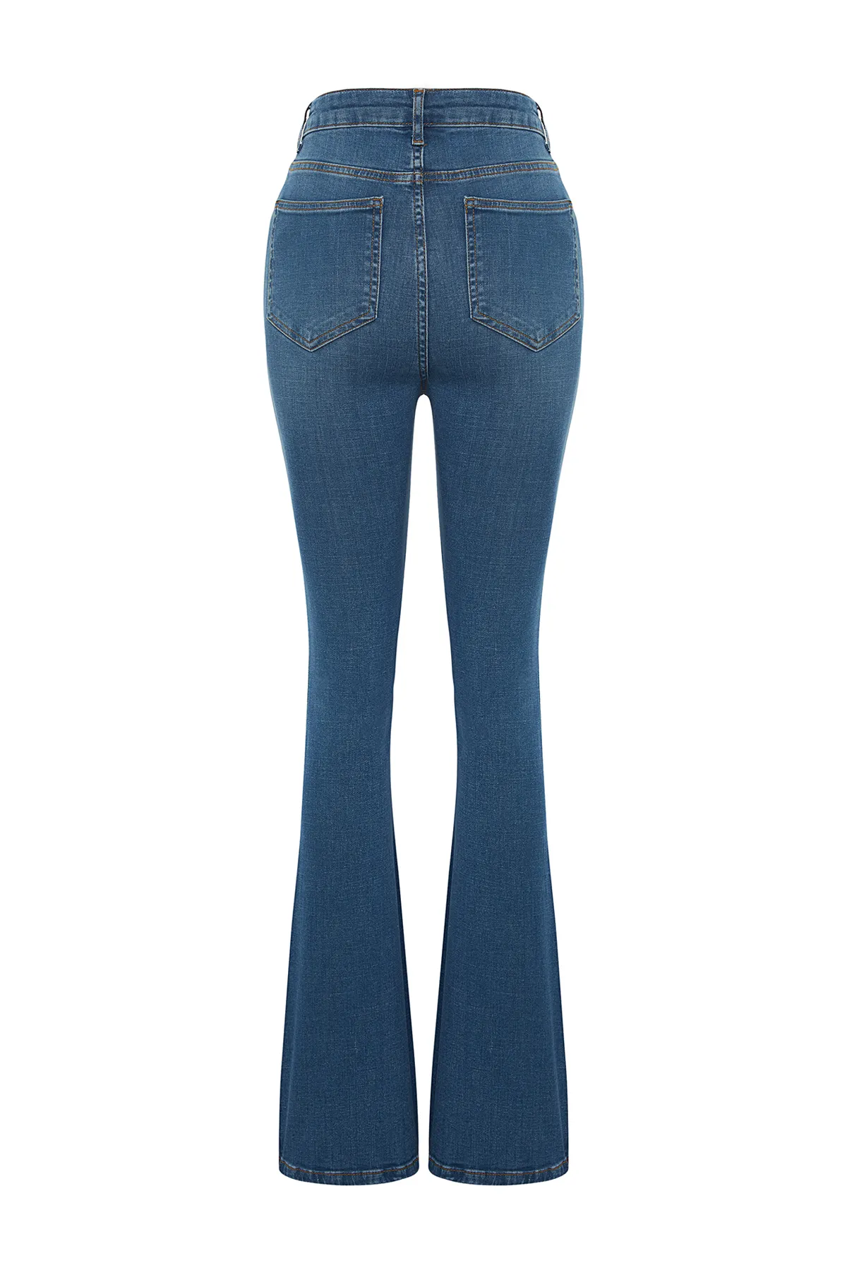 Trendyol Collection  Blaue Schlagjeans mit hoher Taille TWOSS24JE00135