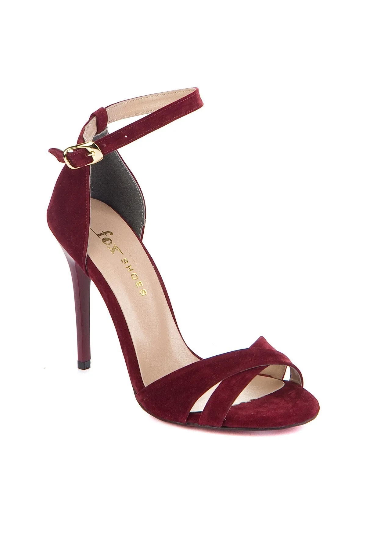 Fox Shoes  Burgunderrote Wildlederschuhe für Damen mit Absatz 7749113702