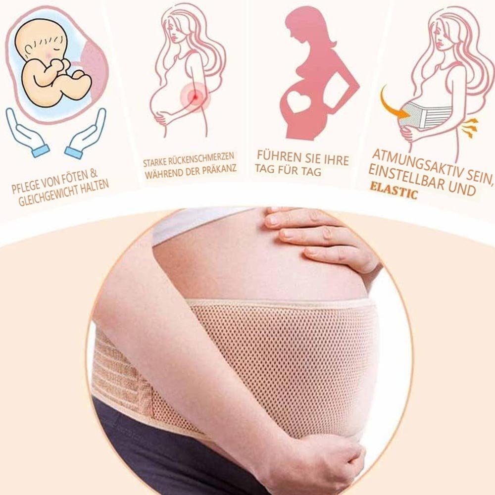 KOMIRO Schwangerschaftsgürtel Bauchband Schwangerschaft Stützgürtel verstellbar Atmungsaktiv XL