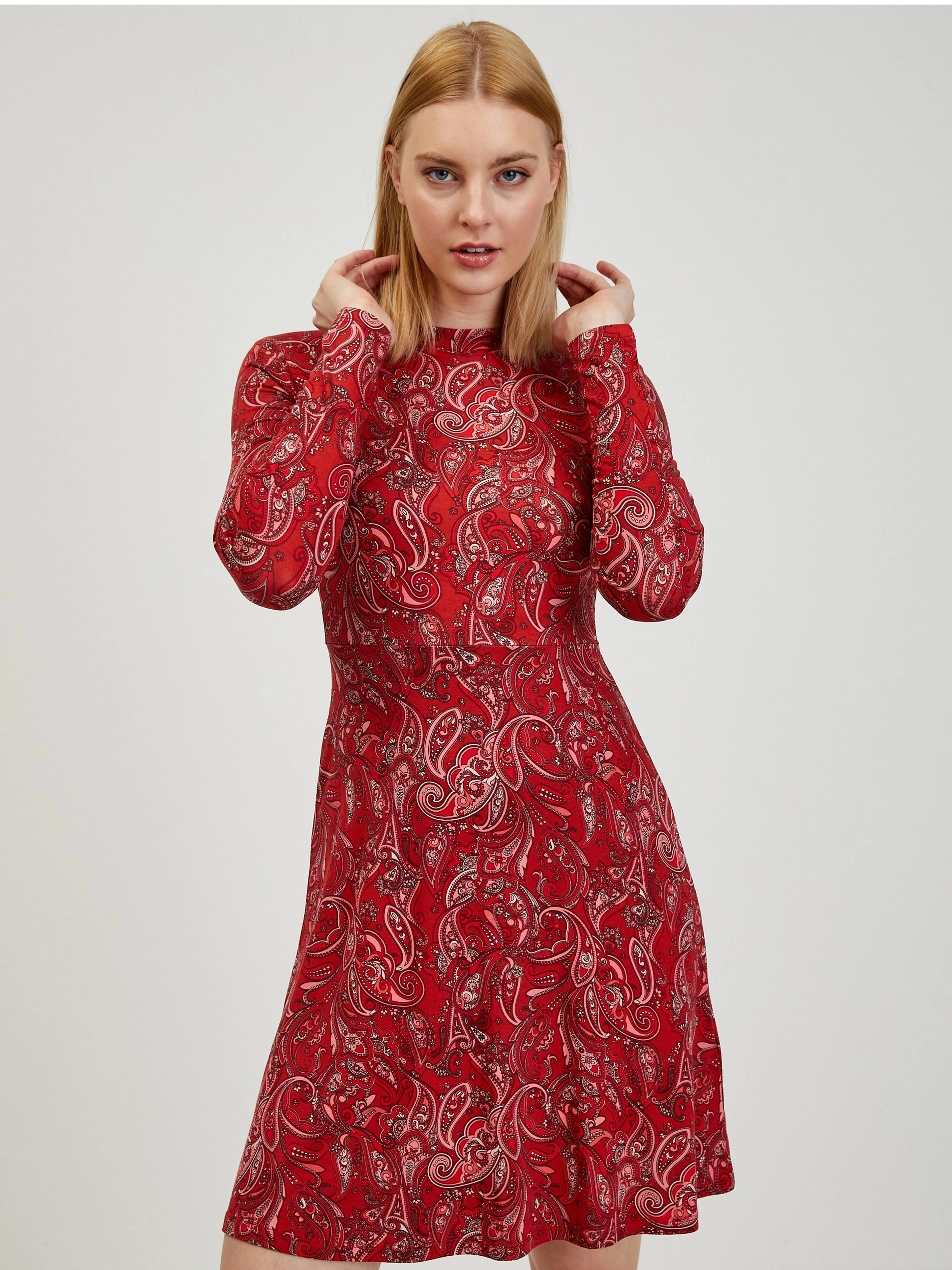 Rotes gemustertes Damenkleid ORSAY