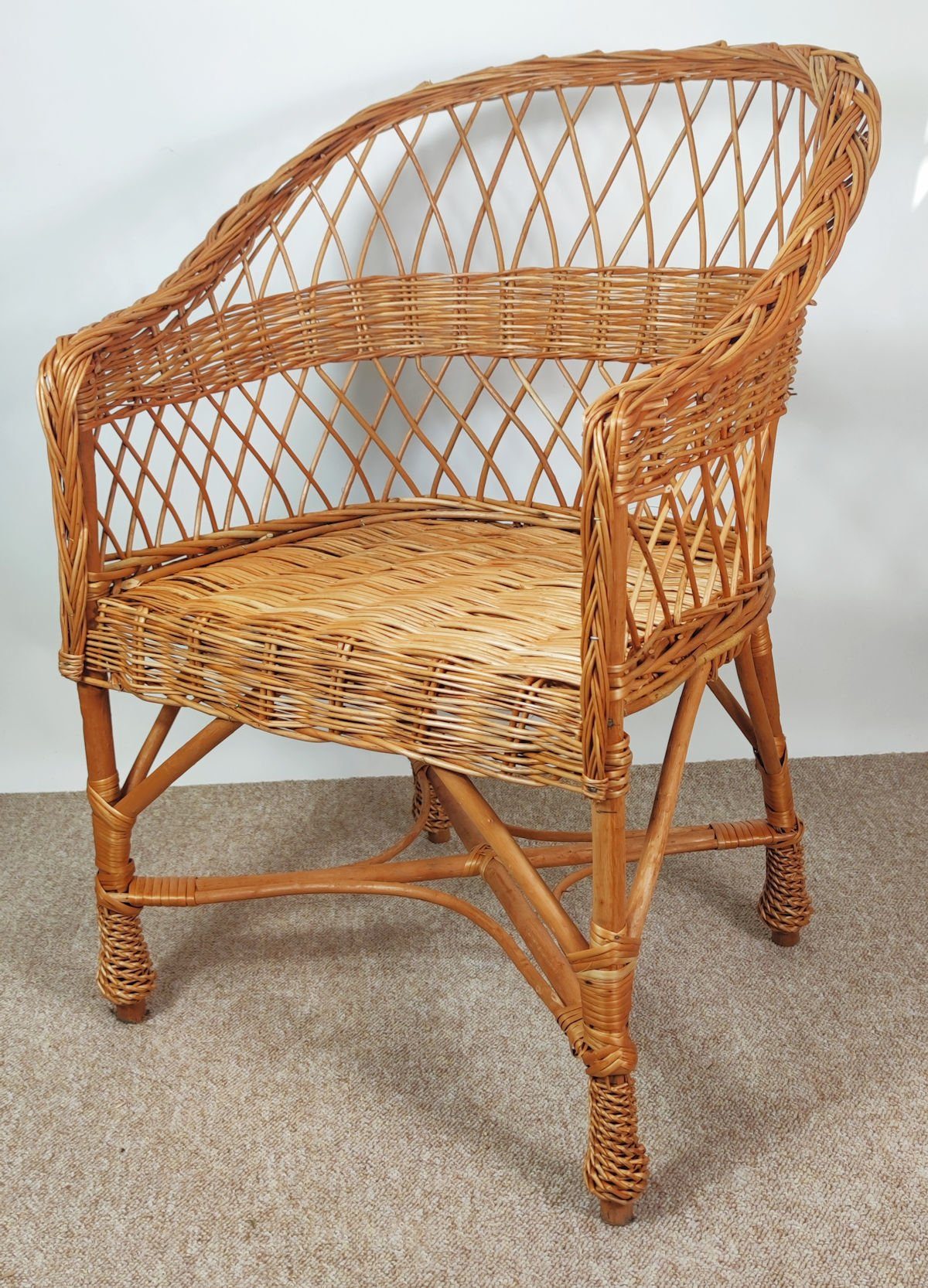 Rattani Rattanstuhl Korbstuhl, Korbsessel Weide, Model Björn . Rattansessel Björn
