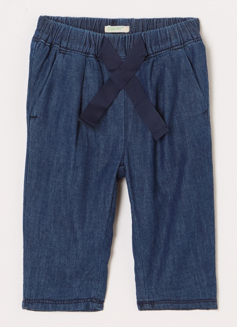 Pantaloni Benetton din chambray mulați pentru bebeluși
