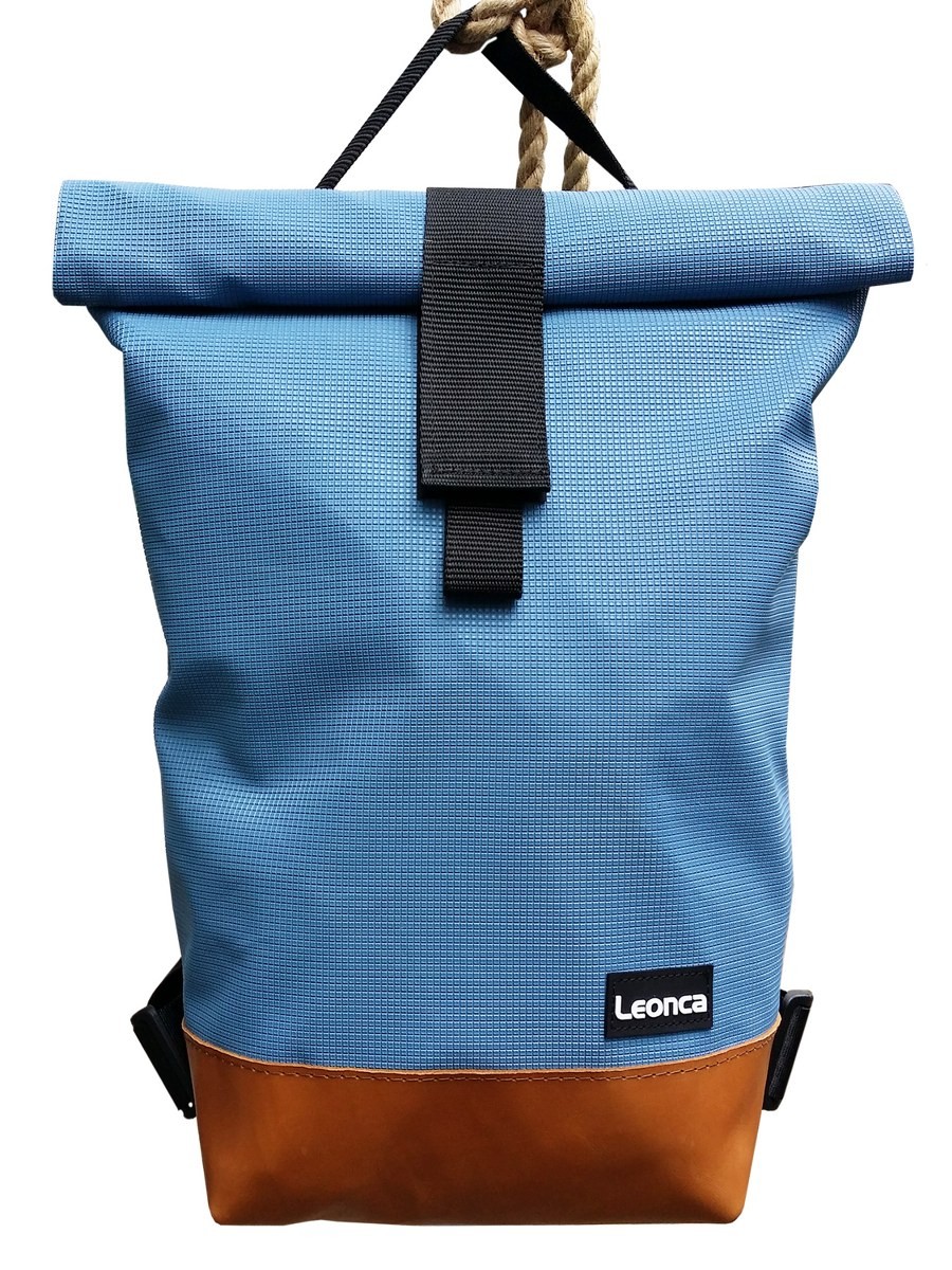 LEONCA Handtaschen blau Rollrucksack Turnmatte & Turnbockleder L