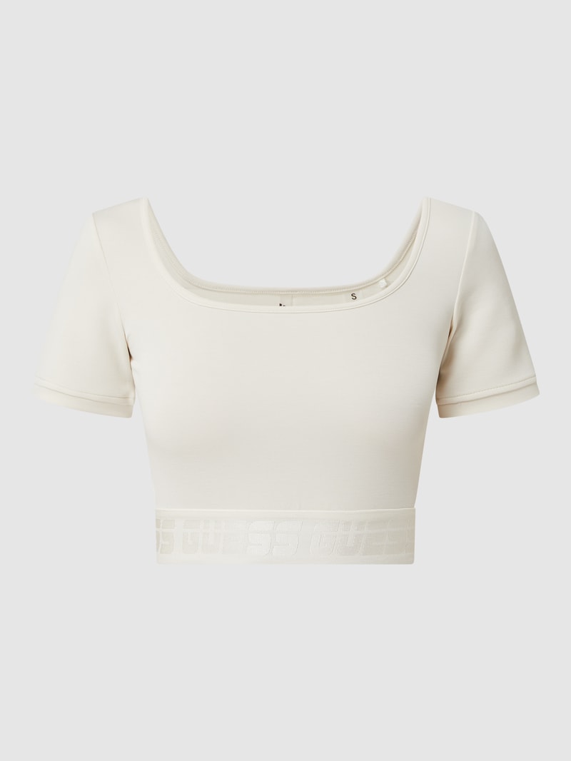 Cropped Shirt aus Scuba in sand