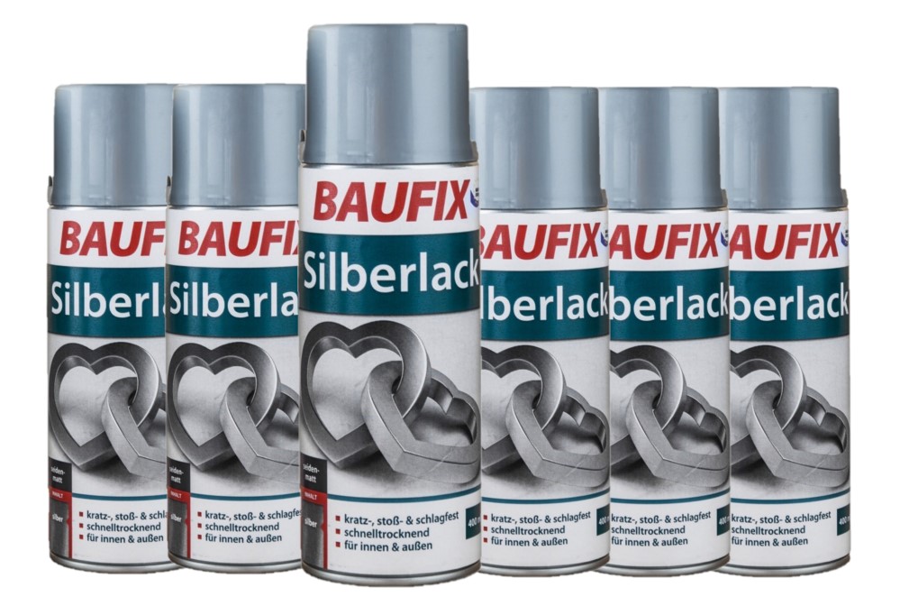 Baufix Silberlack 6-er Set