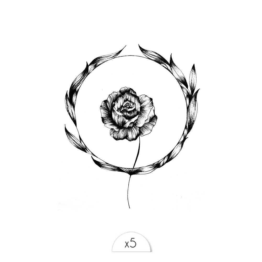 Sioou Fleur noire Tatouage éphémère