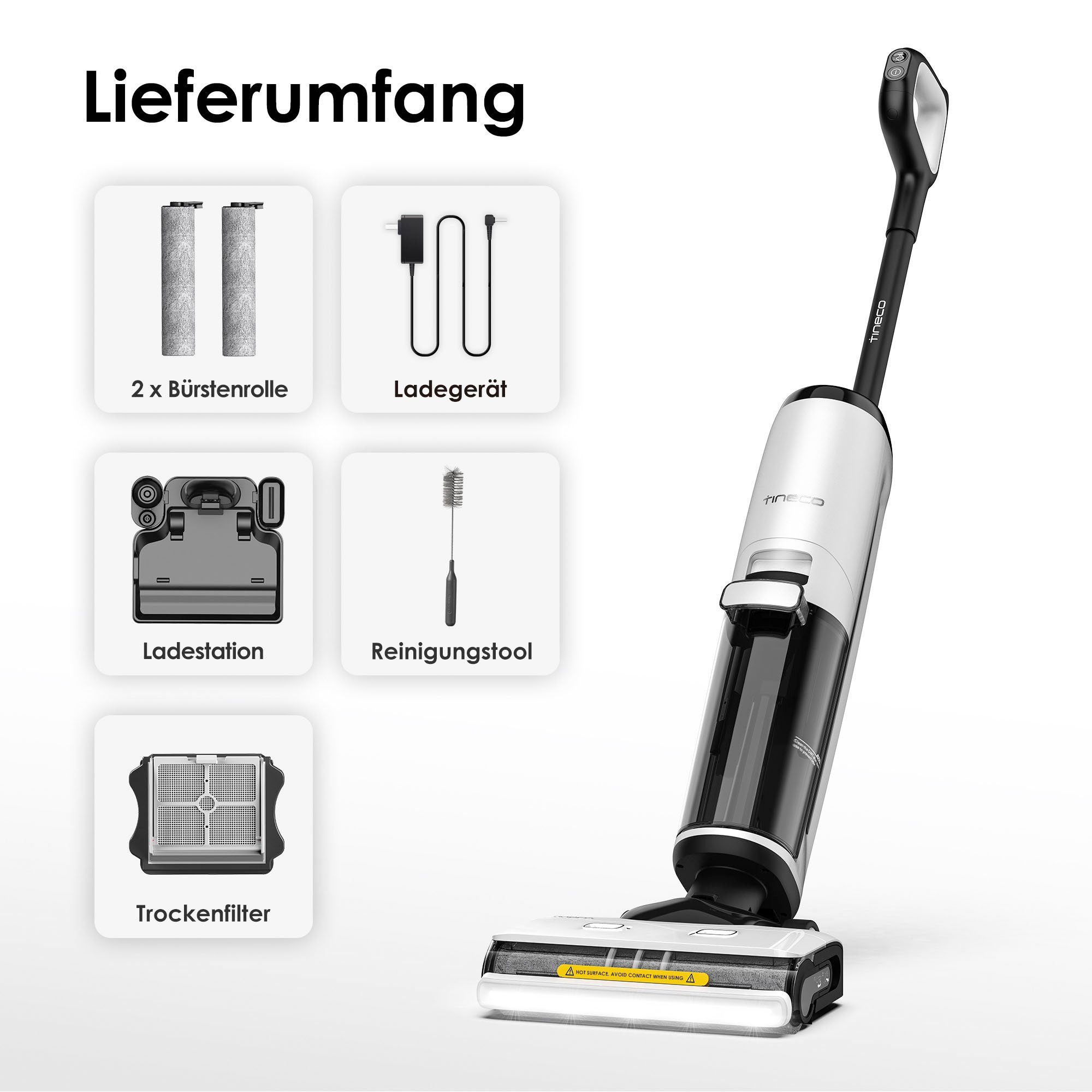 Tineco Nass-Trocken-Akkusauger Floor One S7 Steam Plus mit Dampfreinigung, 350 W, beutellos