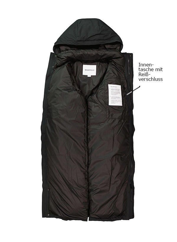 Quartz Co., Daunenmantel Jackson, Nylon wasserdicht, schwarz