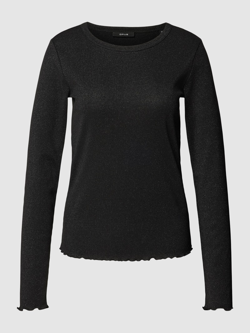 Longsleeve mit Viskose-Anteil und Effektgarn in black