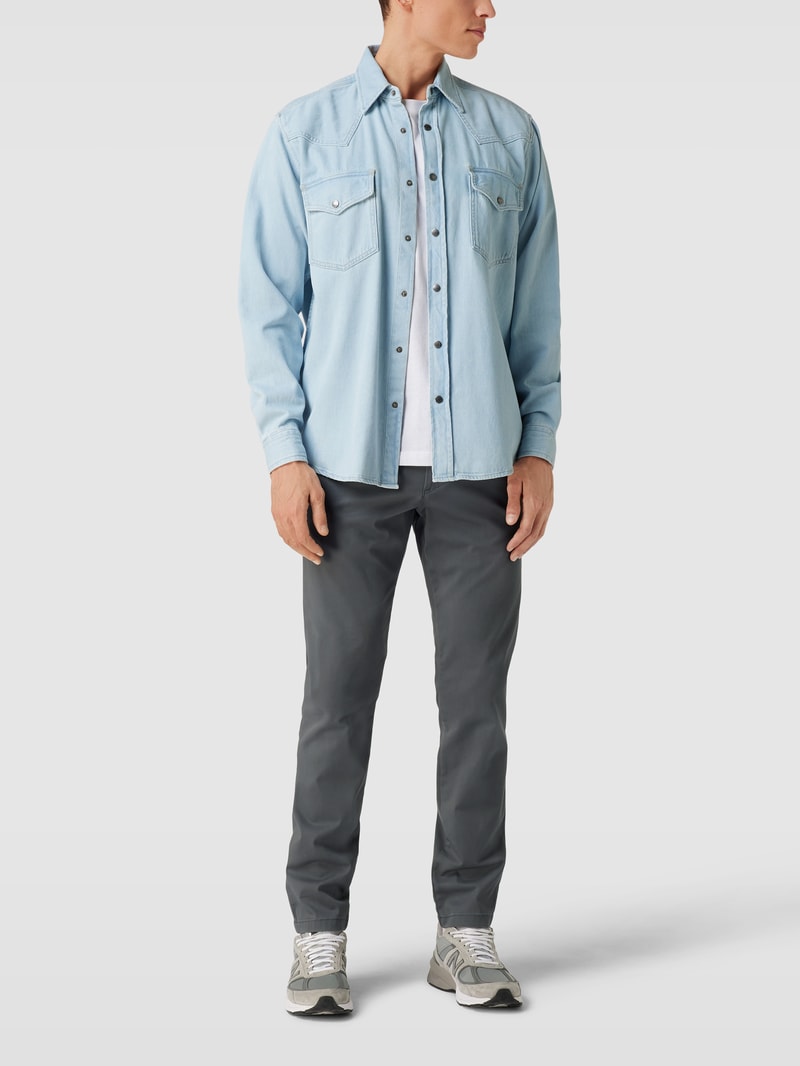 Slim Fit Chino in unifarbenem Design Modell 'NEW Miles' in dunkelgrau