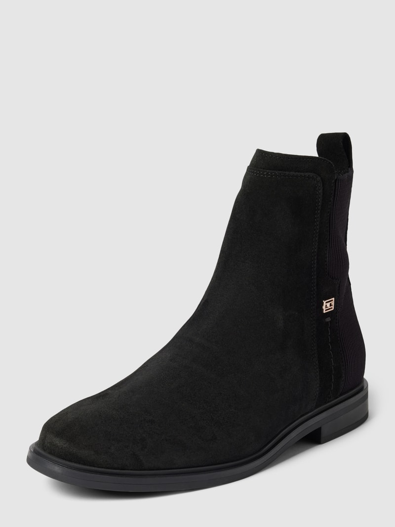 Chelsea Boots mit Label-Detail Modell 'TOMMY ESSENTIALS' in schwarz