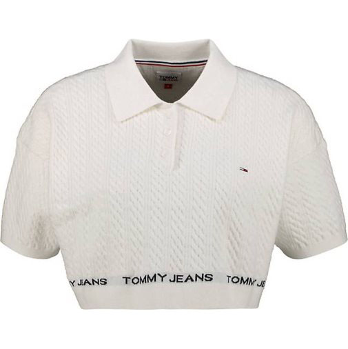 TOMMY-JEANS Damen Pullover in Poloshirt-Schnitt