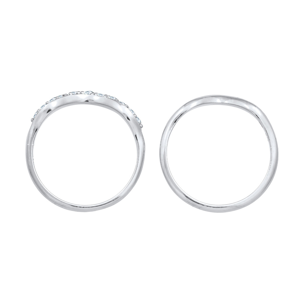 Elli Elli Bague Bagues superposées pour femmes - Ensemble de 2 bagues courbes avec cri Bague