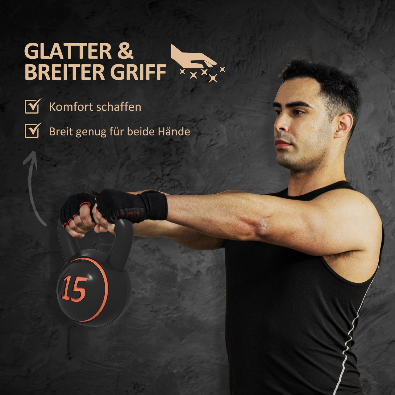 SPORTNOW SPORTNOW Kettlebell 3er Set, 2,2kg, 4,5kg, 6,8kg Kugelhantel, für Gymnastik