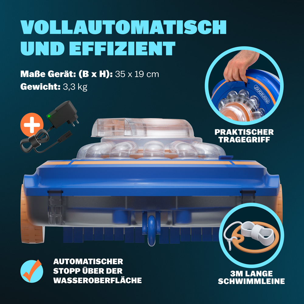 Casaria monzana® Poolreinigungsroboter Poolboy 600 35x18,5cm blau