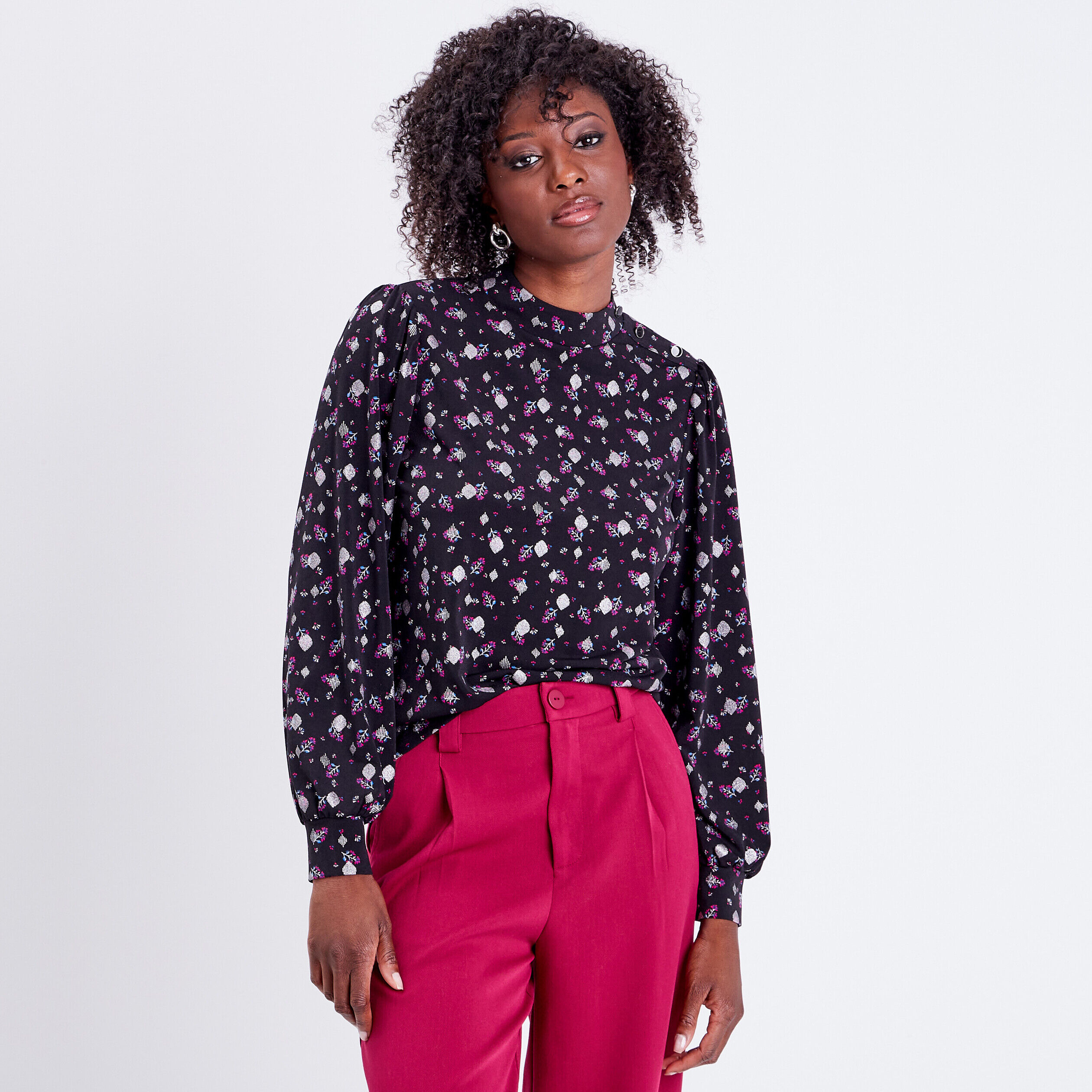 Blouse manches longues noir femme | Cache Cache