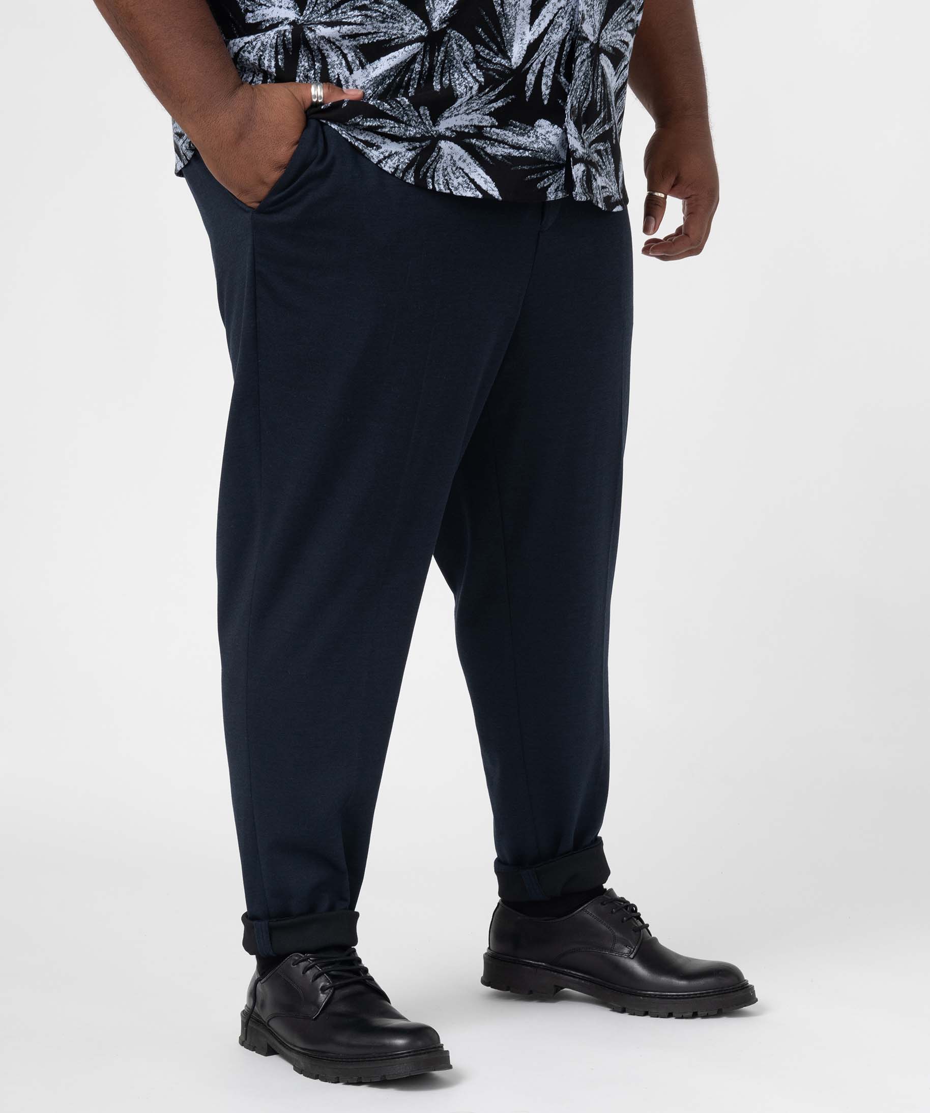 Pantalon homme en maille extensible bleu | GEMO