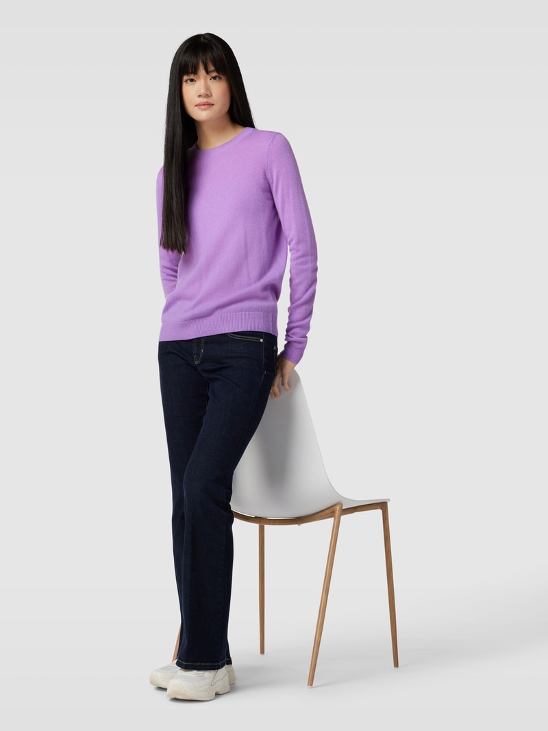 Kaschmirpullover in melierter Optik in violett
