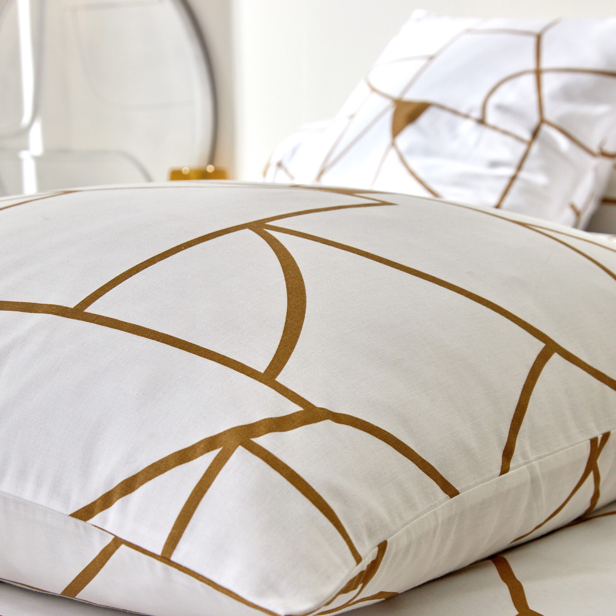 Linge de lit Geoffroy en coton à motifs graphiques