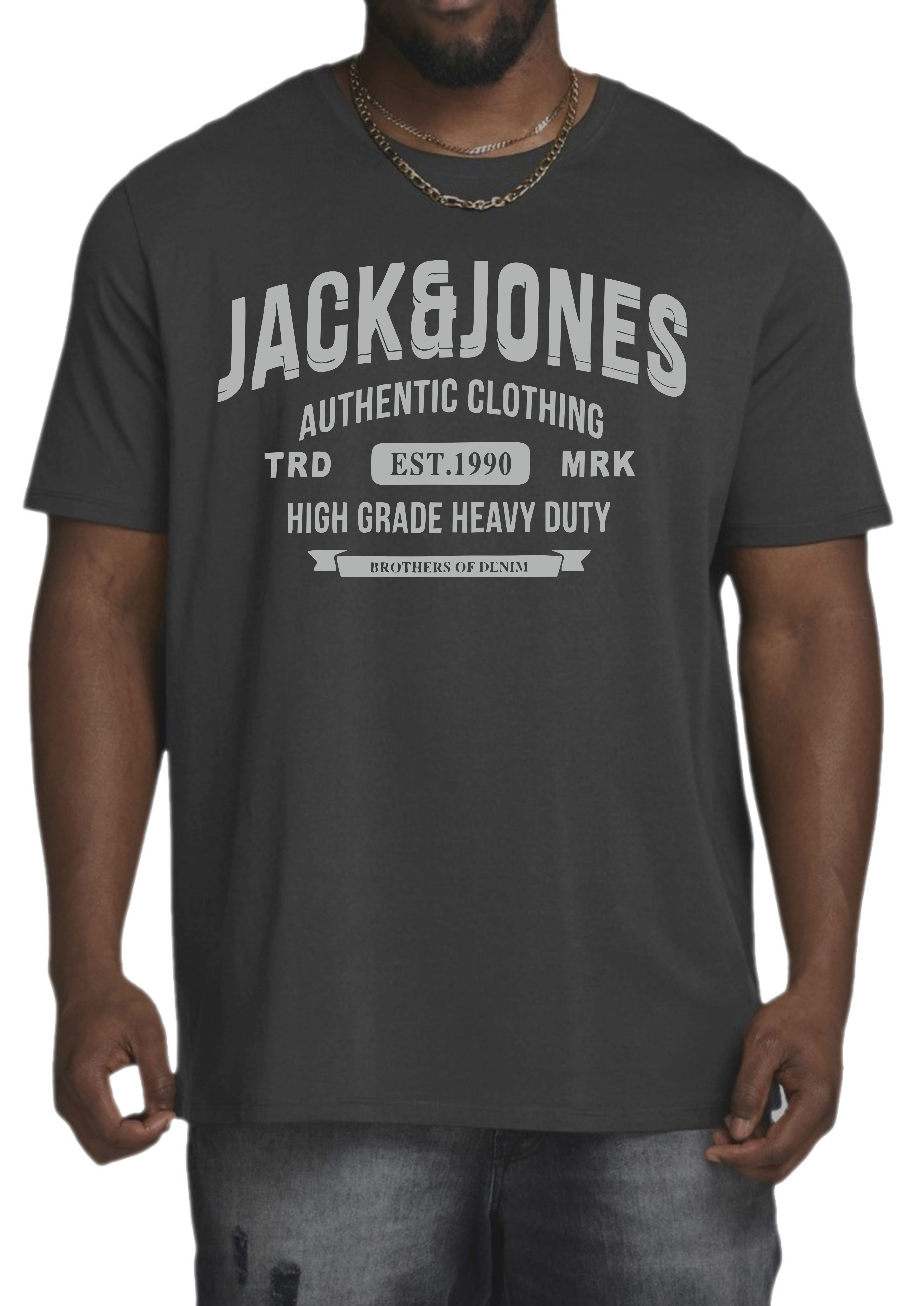 Jack & Jones Print-Shirt (2er-Pack) in Unifarben, aus Baumwolle