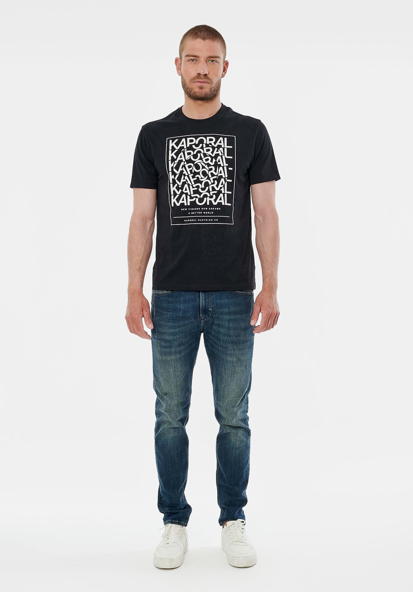 RUMO   T-shirt noir homme 100% coton bio