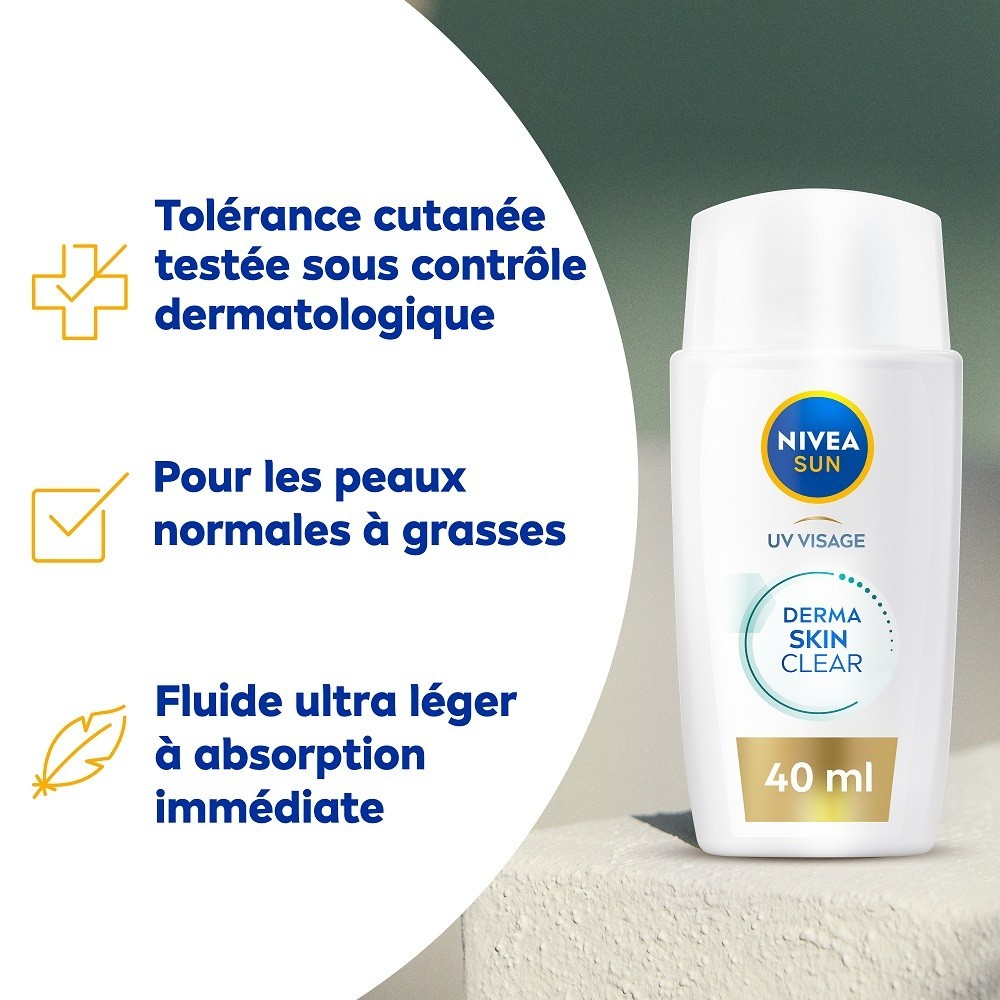 NIVEA Derma skin Clear - Fluide UV solaire vis age FPS 50