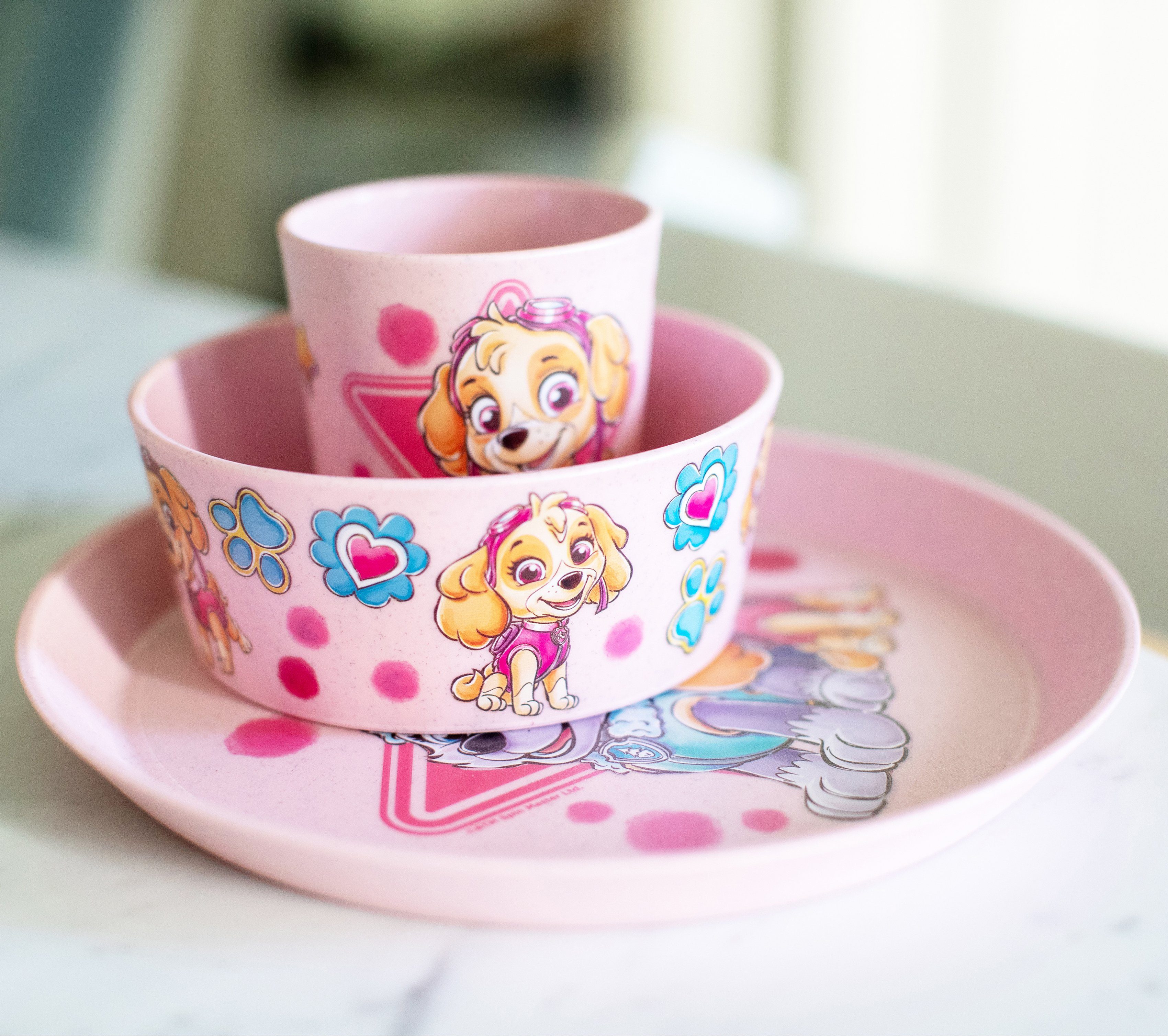 KOZIOL Kindergeschirr-Set CONNECT PAW PATROL (3-tlg), 1 Personen, Kunststoff, Co² neutral produziert, Made in Germany, 3 Teile, für 1 Person