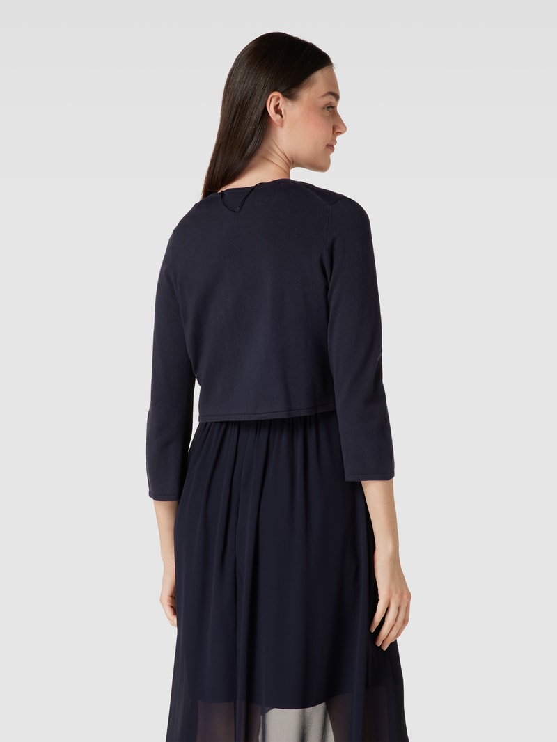 Bolero aus Viskose-Mix mit Hakenverschluss in marineblau meliert