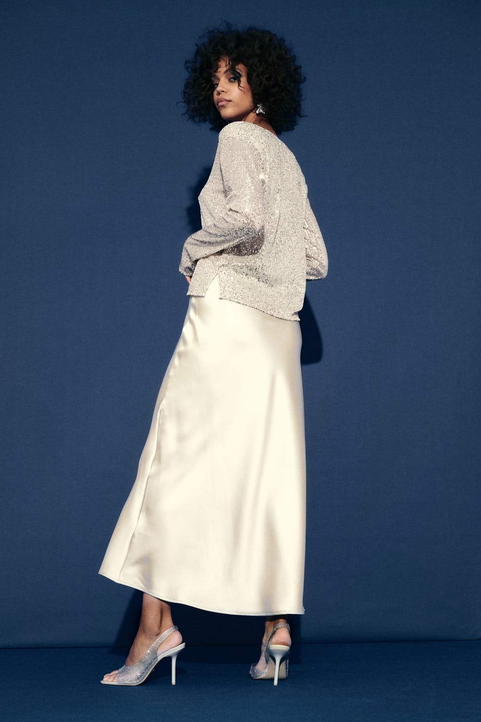 Satin maxi skirt