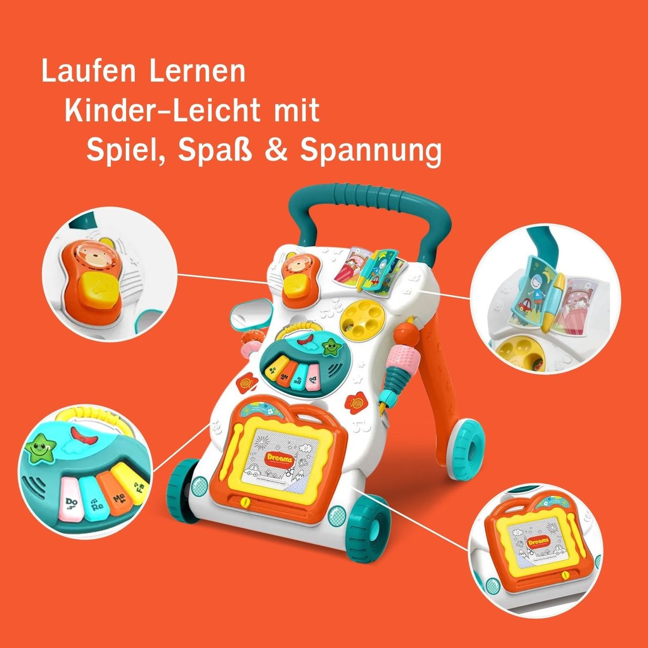 Coemo Lauflernwagen Leo ab 9 Monate Weiß