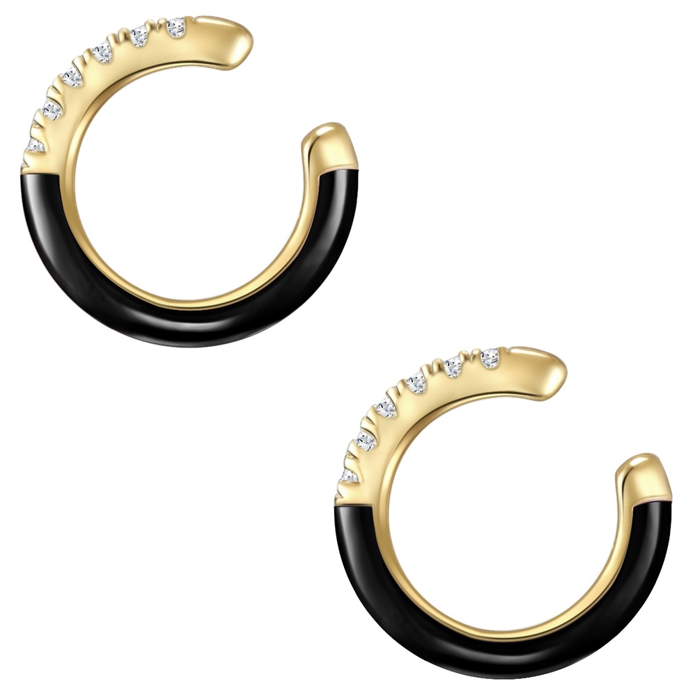 Glanzstücke München Manchette d'oreille en argent Argent sterling Oxyde de zirconium (CZ) en Or jaune Boucles d'oreilles