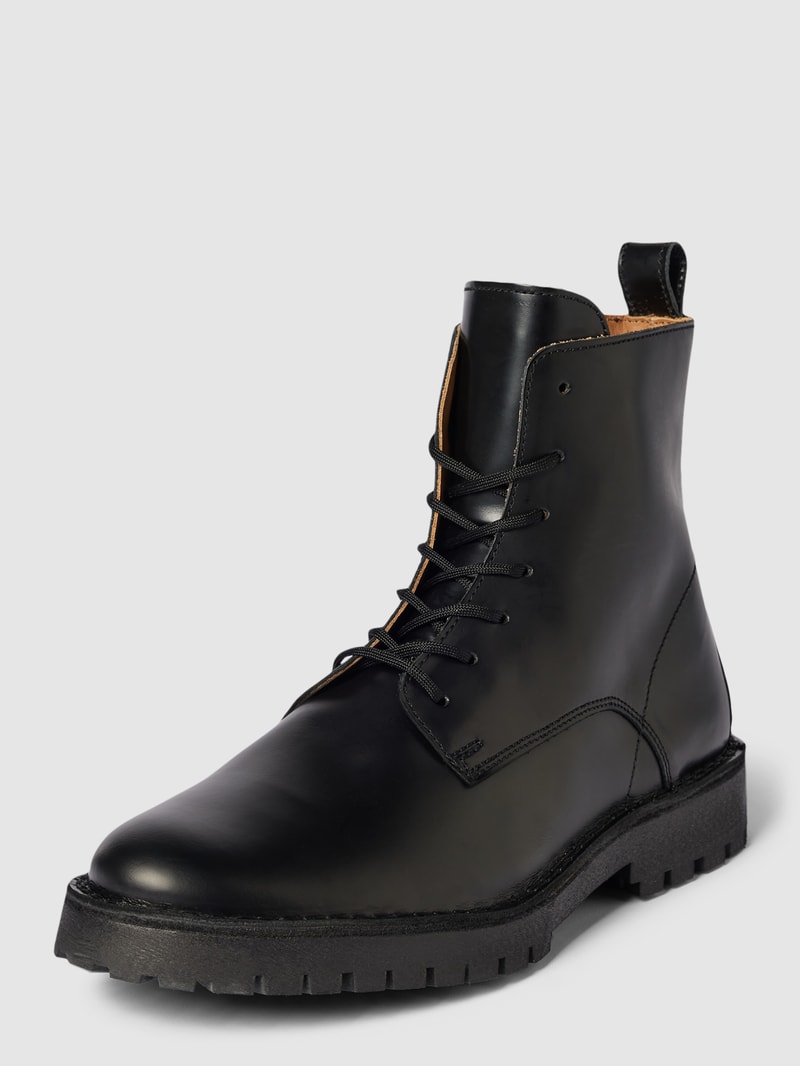 Schnürboots aus Leder Modell 'RICKY' in schwarz