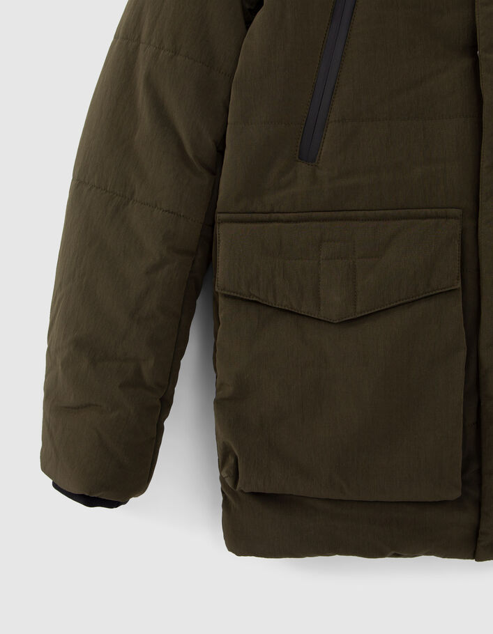 Parka kaki maxi zips waterproof garçon