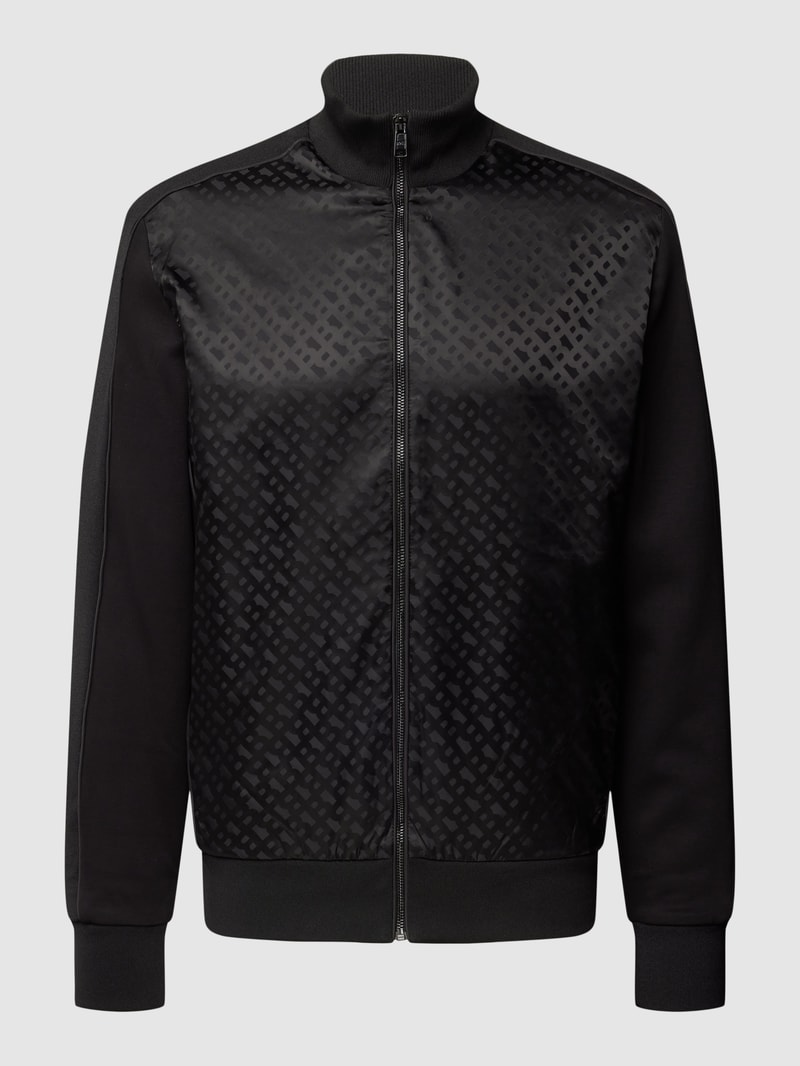 Sweatjacke mit Label-Print Modell 'Shepherd' in schwarz