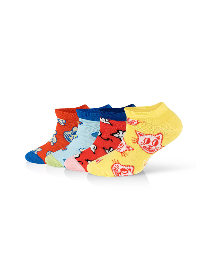 Happy Socks Sneakersocken 4-Pack Kids Low Cat-Dog in multi_coloured günstig kaufen 28-30