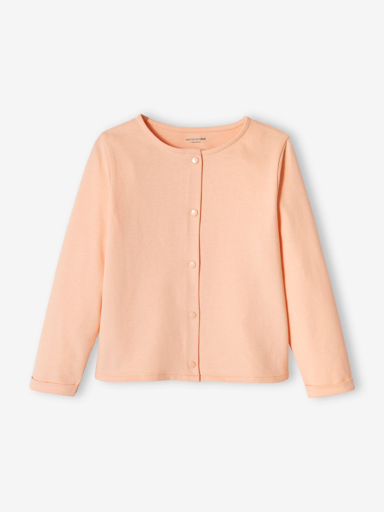 Ensemble robe + cardigan fille pêche