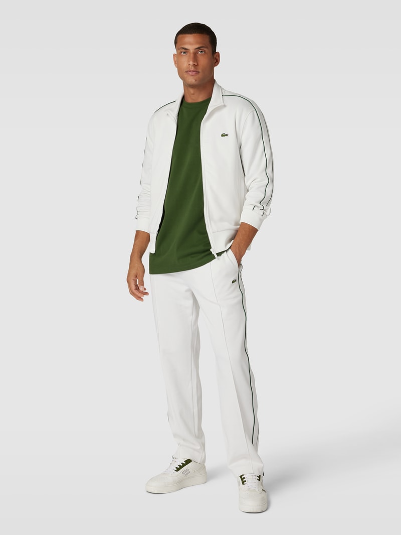 Sweatjacke mit Stehkragen in offwhite