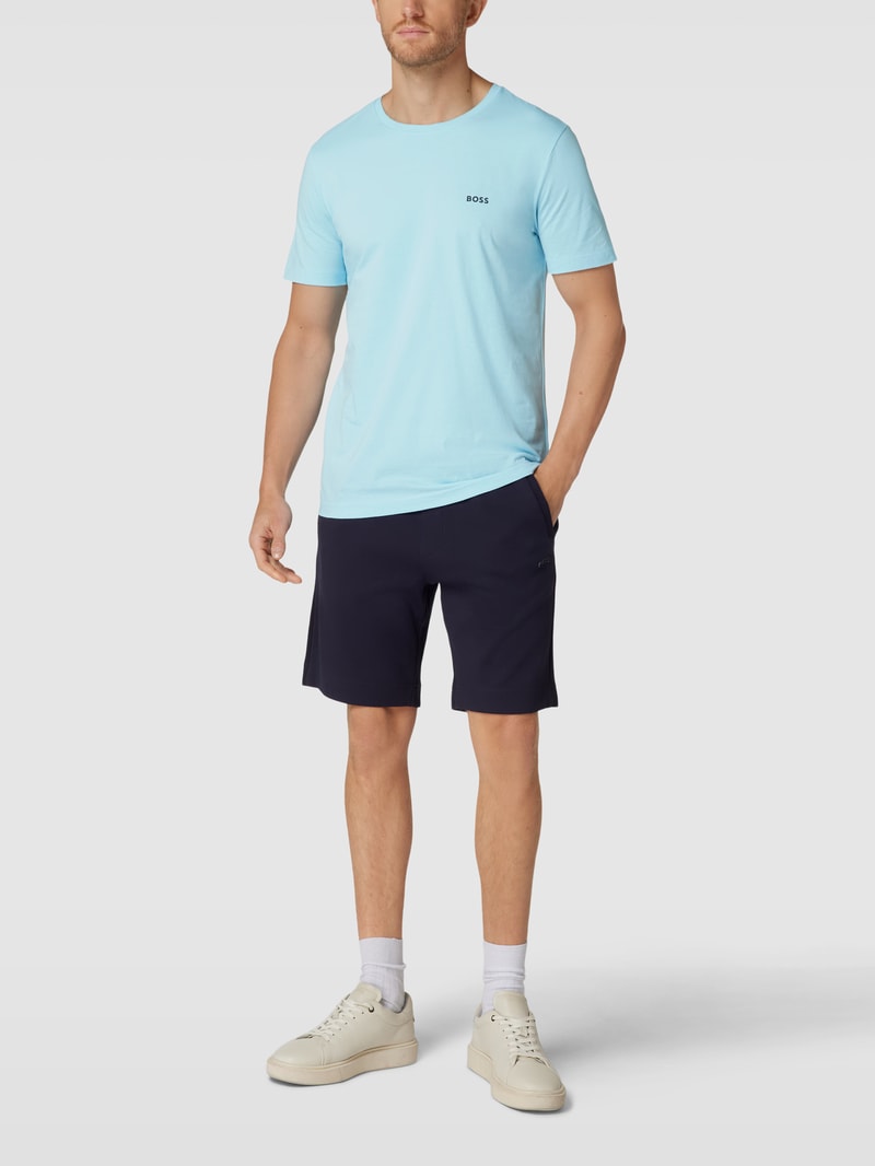 T-Shirt mit Label-Print Modell 'Tee 7' in hellblau