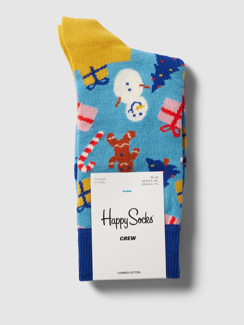 Socken mit Allover-Muster Modell 'Bring It on' in hellblau