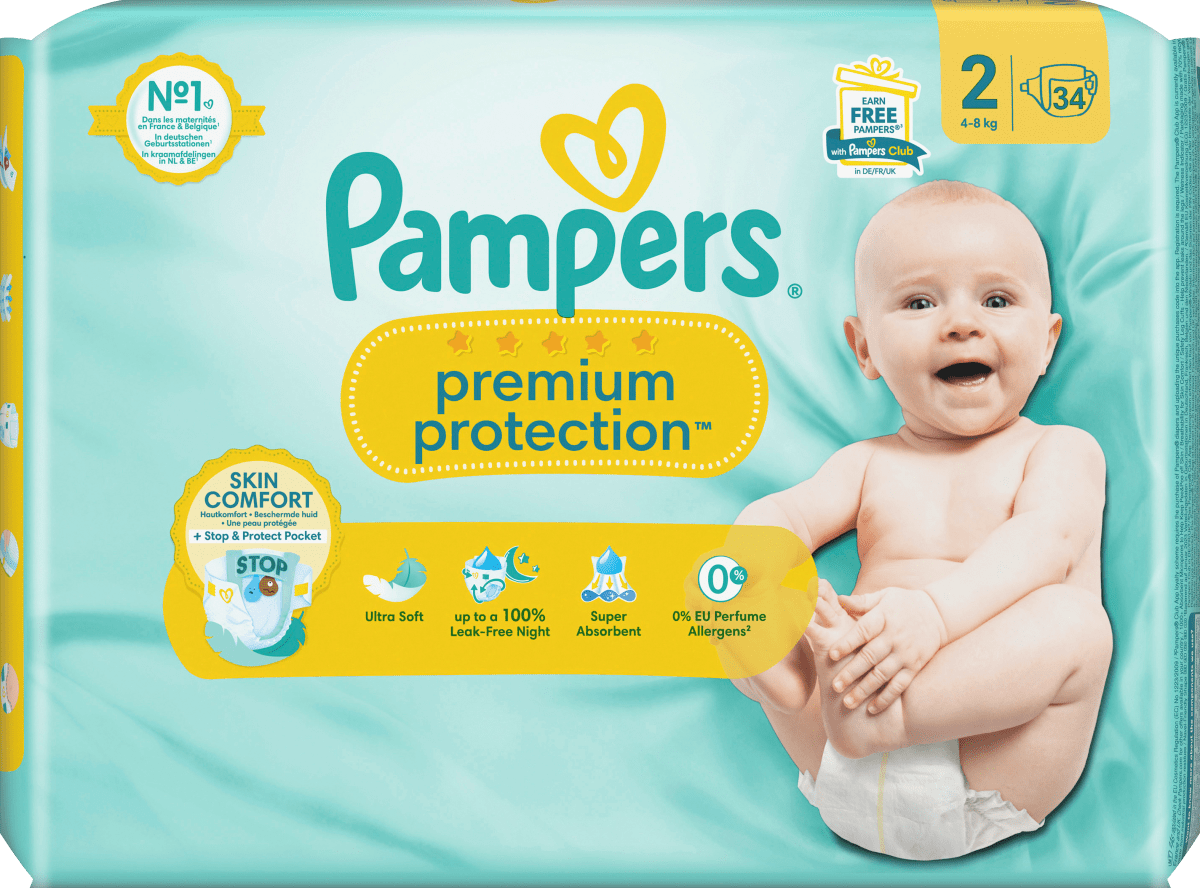 Windeln Premium Protection Gr.2 Mini, New Baby (4-8kg), Single Pack, 34 St
