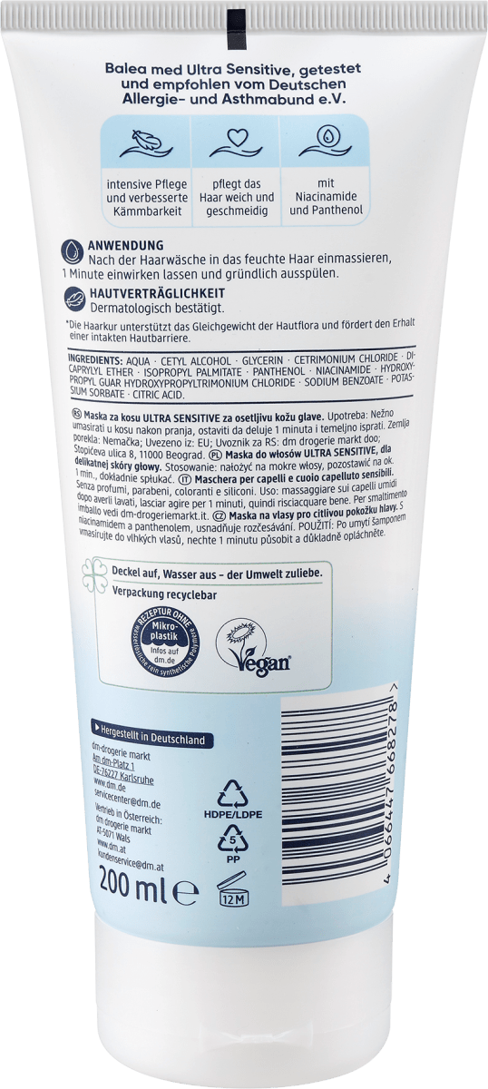 Haarmaske Ultra Sensitive, 200 ml